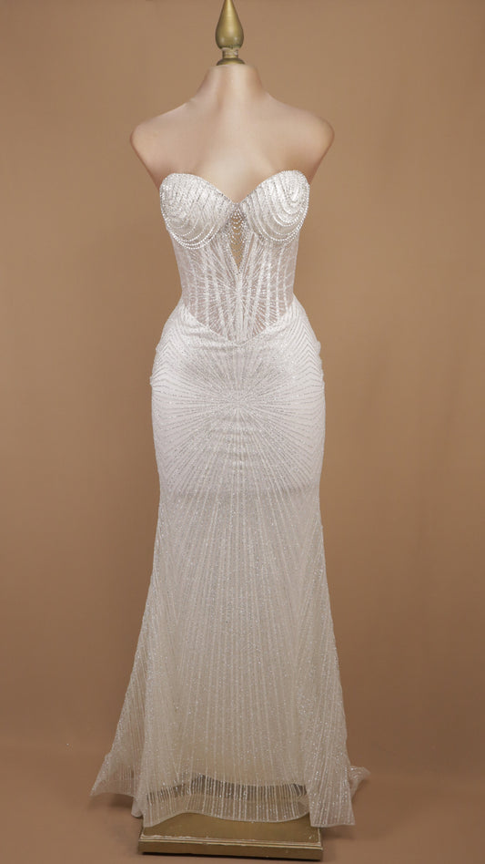 Vestido largo estraple de gala