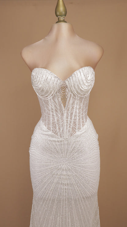 Vestido largo estraple de gala