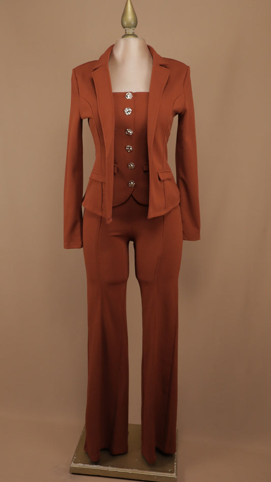 Conjunto de sastre formal de tres piezas