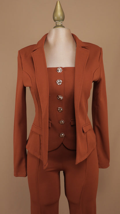 Conjunto de sastre formal de tres piezas