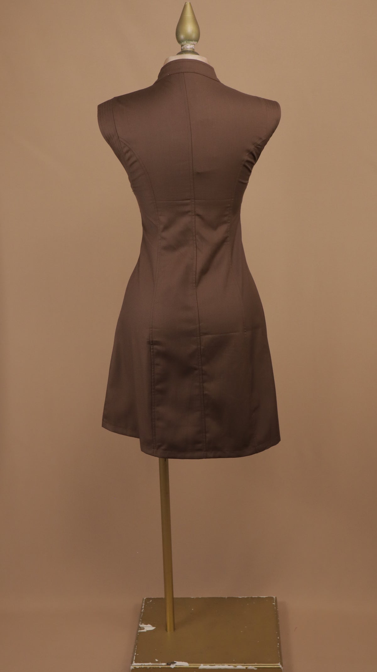 Vestido midi militar Napoleón de doble abotonadura con cuello mao