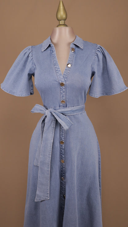 Vestido midi con manga