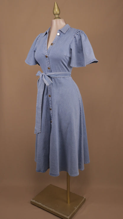 Vestido midi con manga