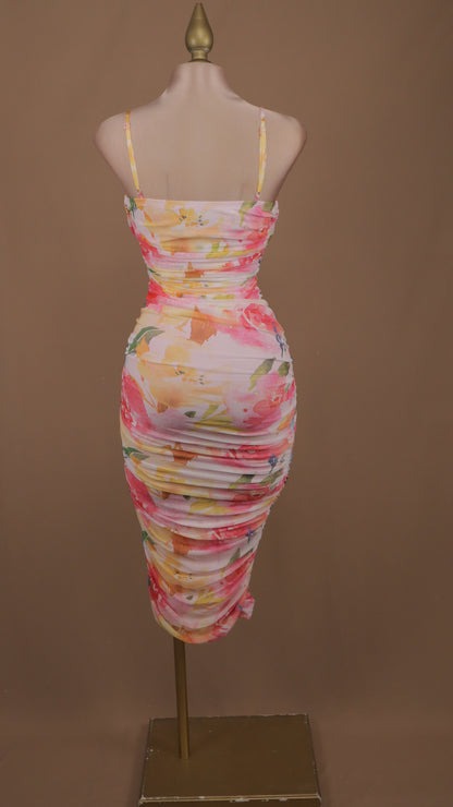 Vestido corto primavera con escote cruzado