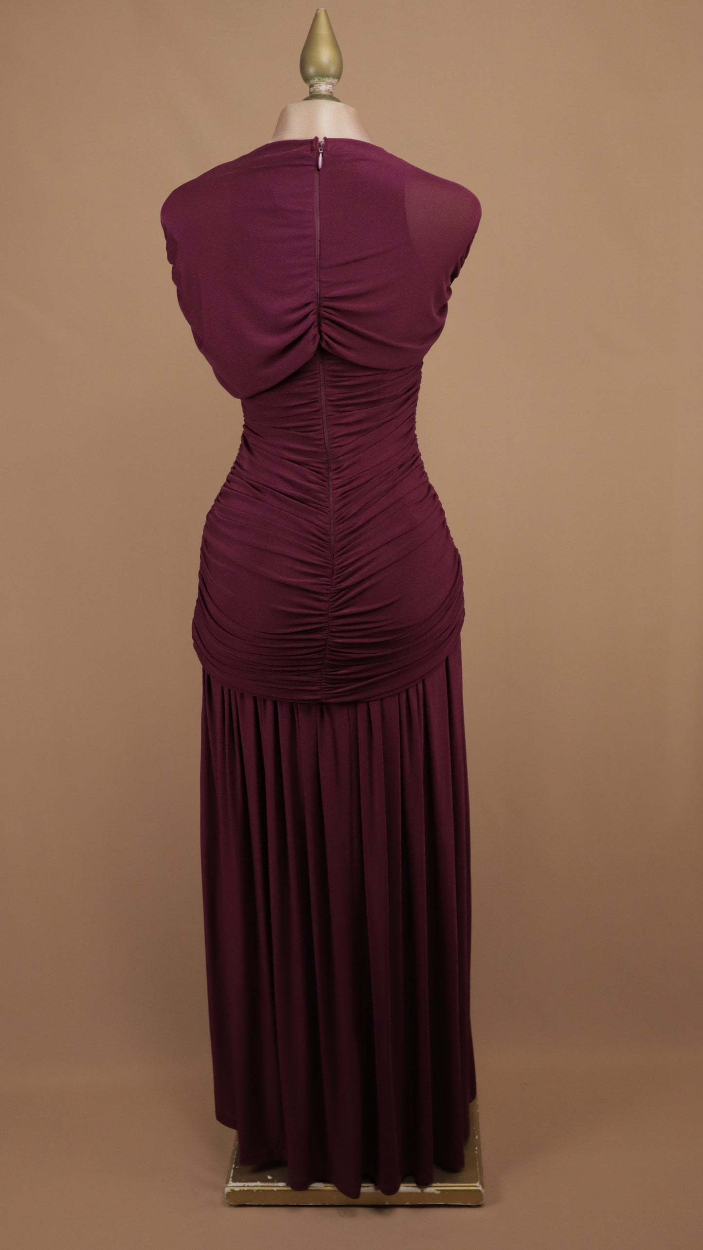 Vestido largo Étnico-Helénico con torso drapeado