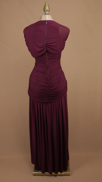 Vestido largo Étnico-Helénico con torso drapeado