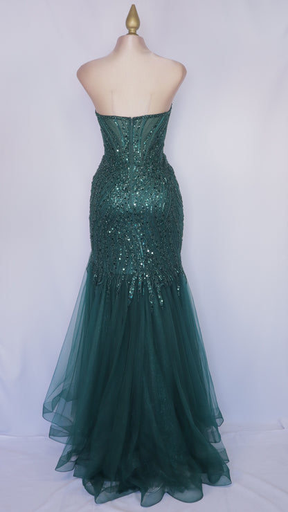 Vestido largo corte sirena estraple