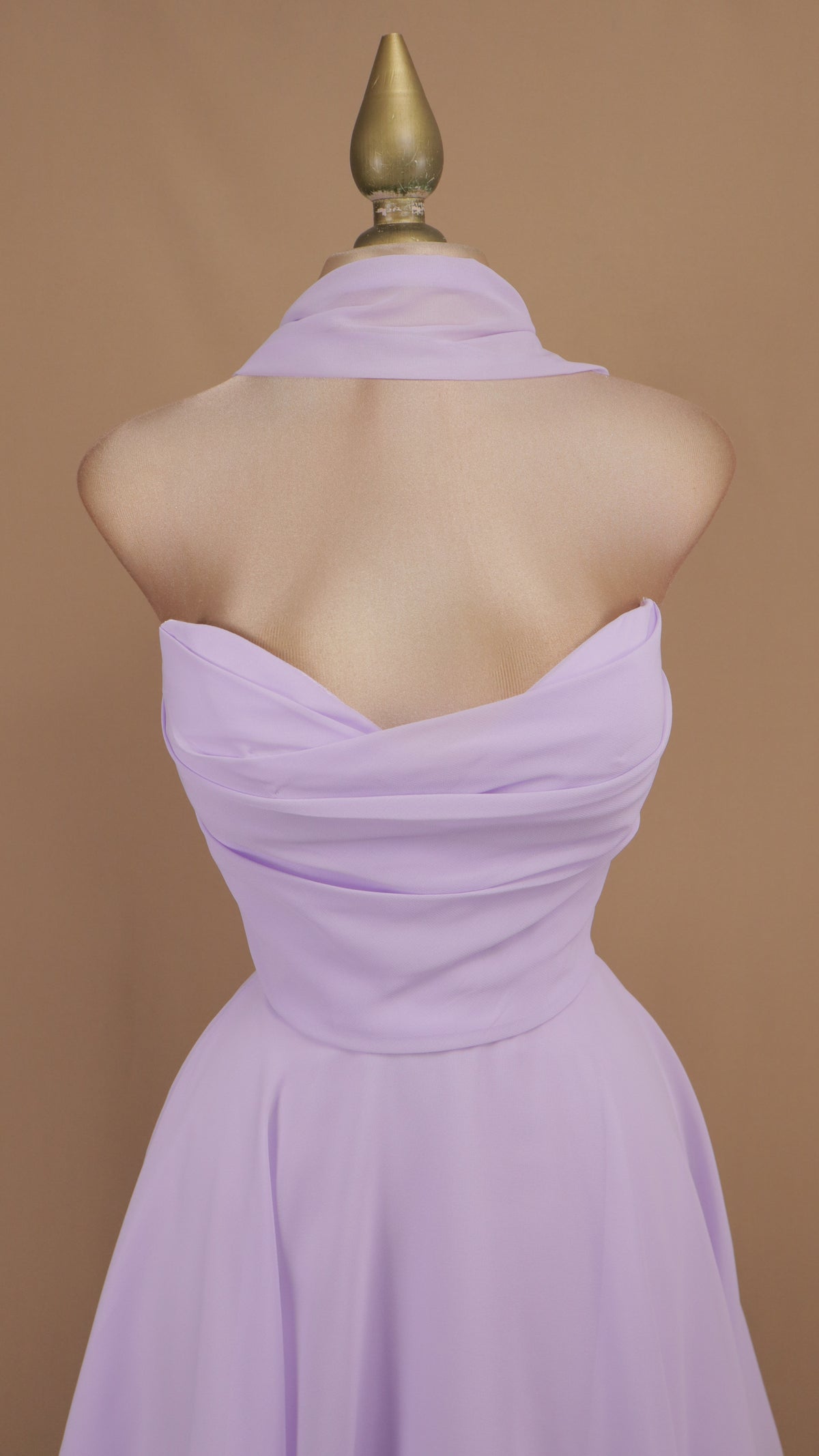 Vestido corto linea A de chiffon