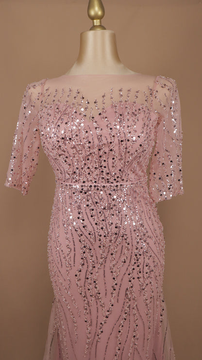 Vestido largo plus elegante con lentejuela