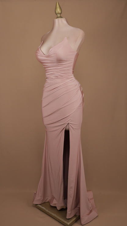 Vestido largo corte sirena con corset