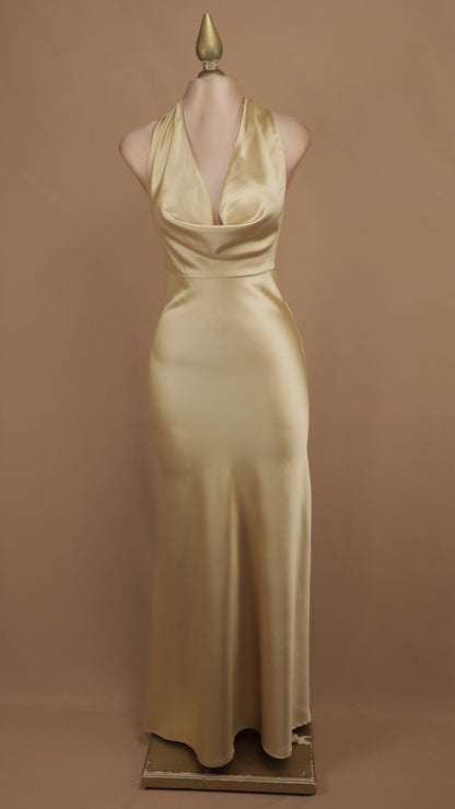 Vestido largo cuello halter