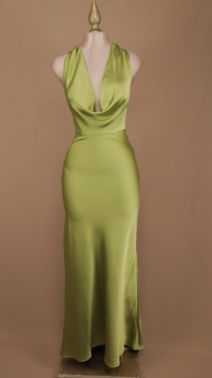 Vestido largo cuello halter