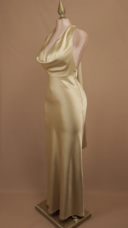 Vestido largo cuello halter