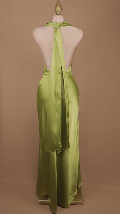 Vestido largo cuello halter