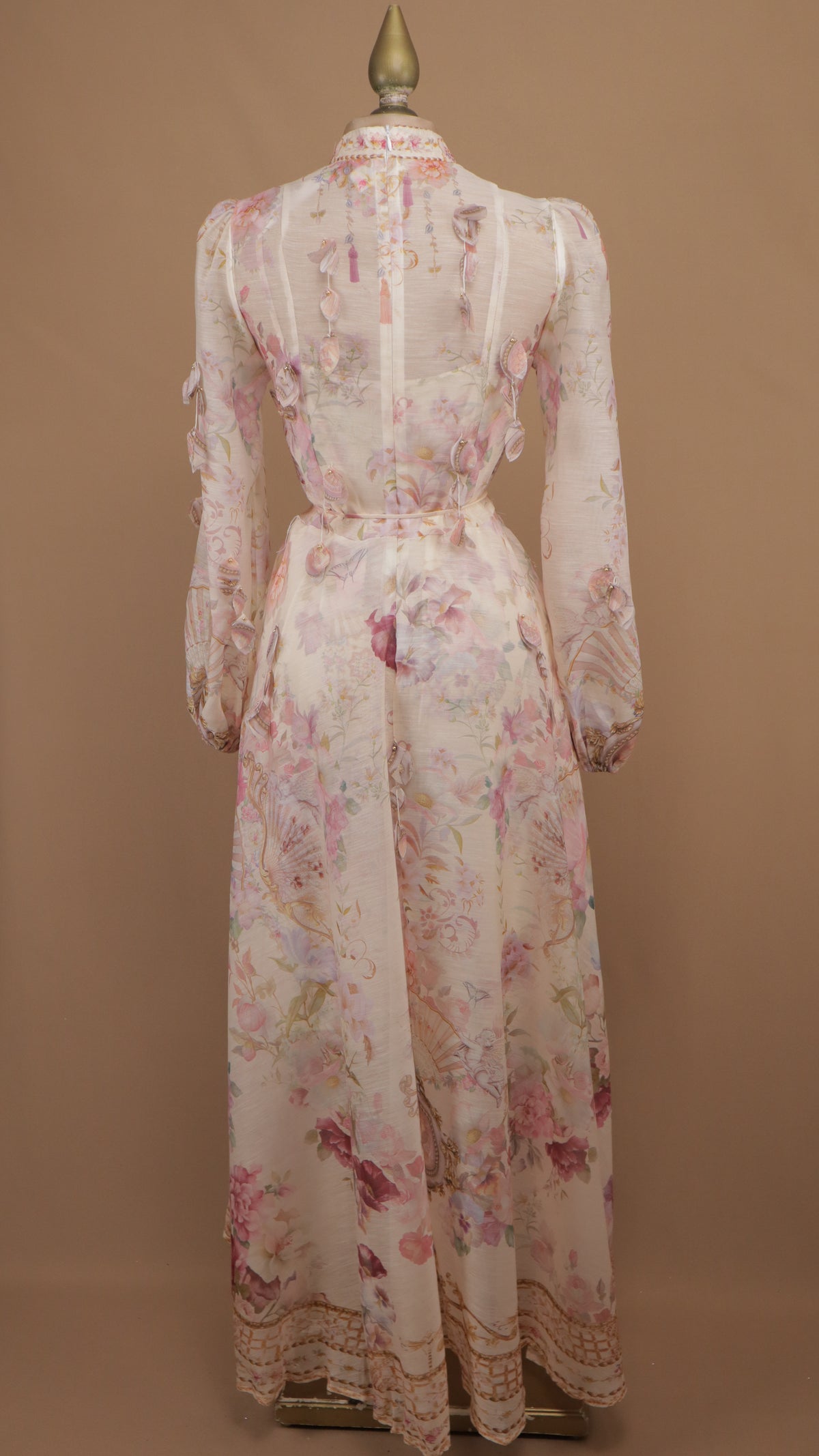 Vestido midi de alta gama con estampado romántico y flores 3D