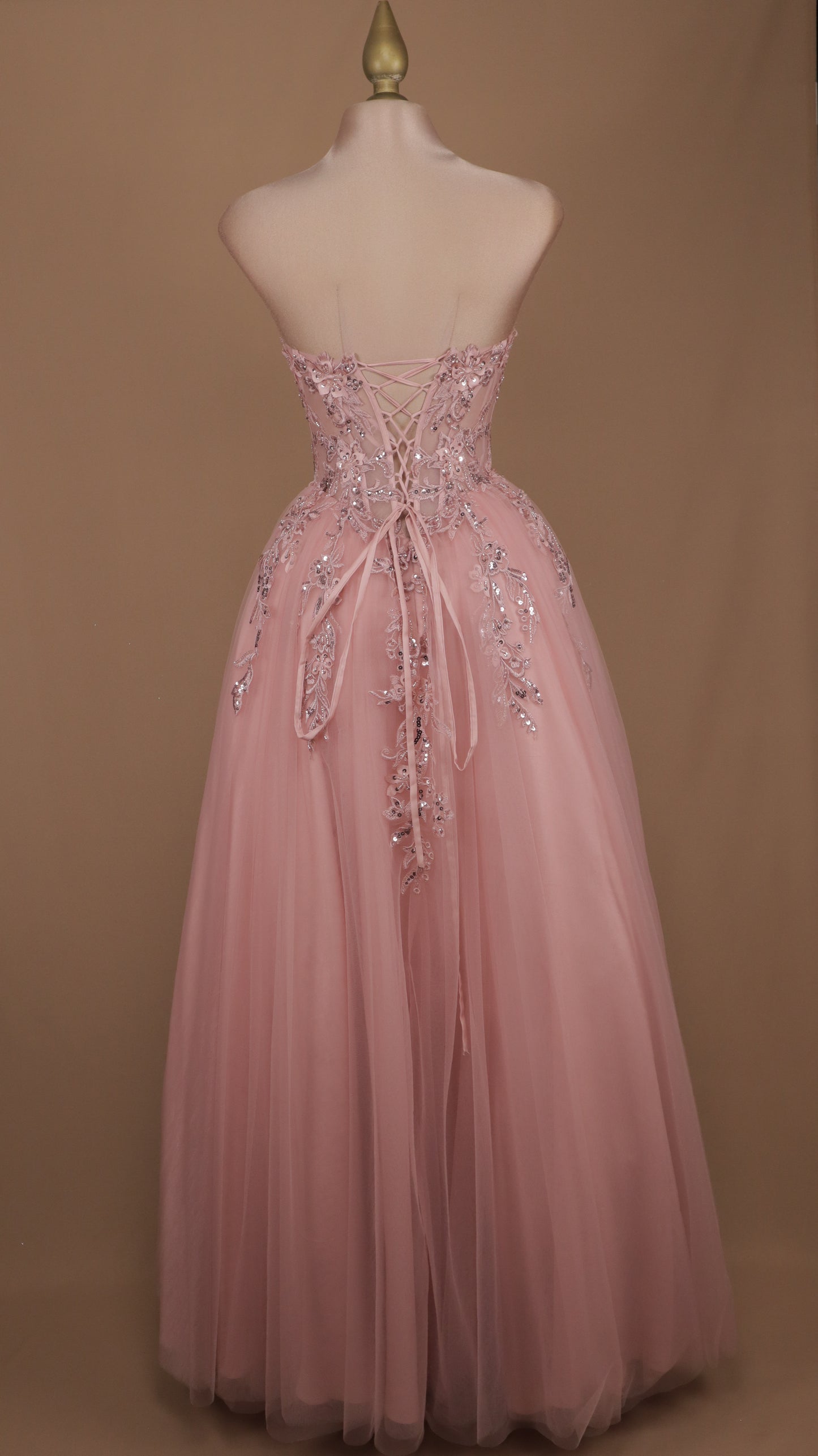 Vestido largo corte princesa