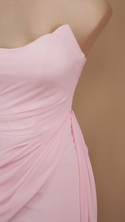 Vestido largo estraple con corset