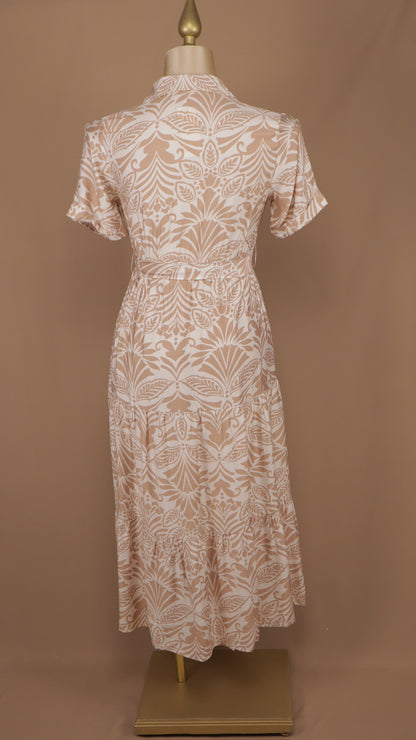 Vestido extra maxi con manga corta estampado