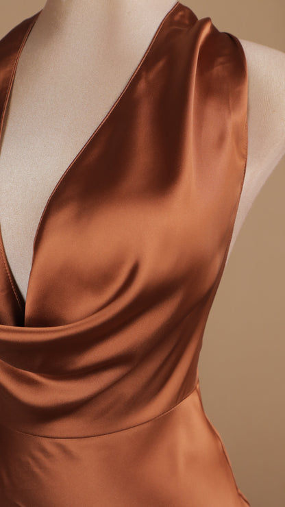 Vestido largo cuello halter