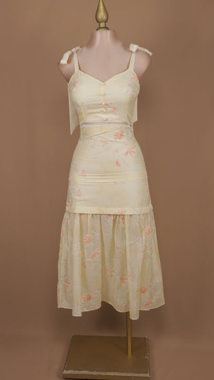 Vestido maxi estampado con tirantes ajustable