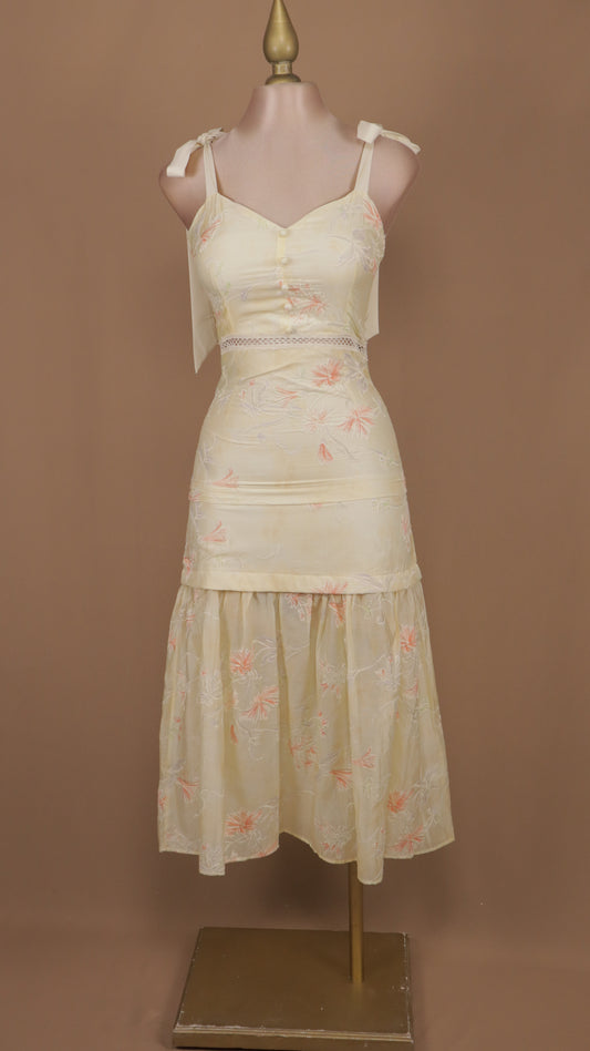 Vestido maxi estampado con tirantes ajustable