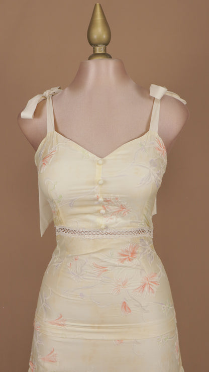 Vestido maxi estampado con tirantes ajustable