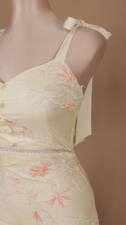 Vestido maxi estampado con tirantes ajustable