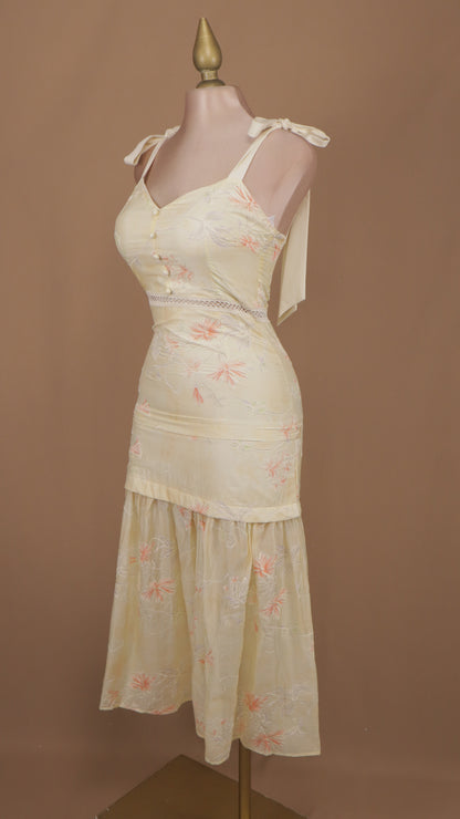 Vestido maxi estampado con tirantes ajustable