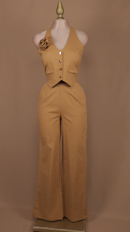 Conjunto de pantalón y saco halter