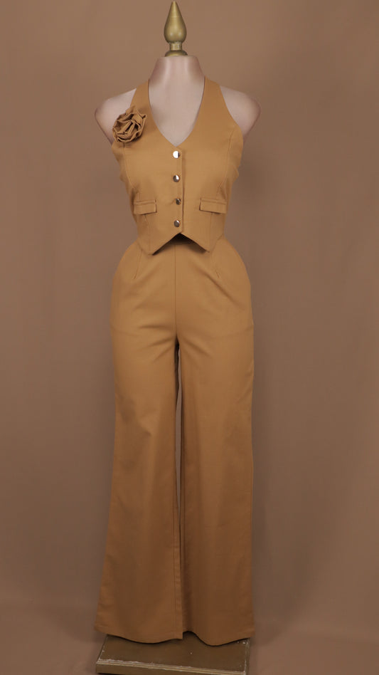 Conjunto de pantalón y saco halter