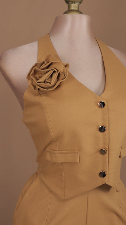 Conjunto de pantalón y saco halter