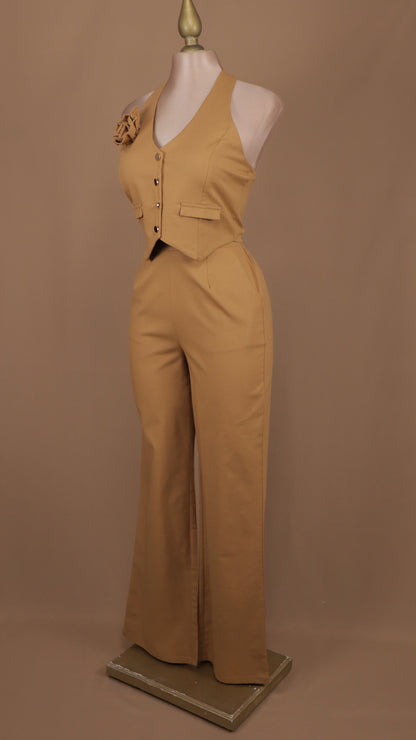 Conjunto de pantalón y saco halter