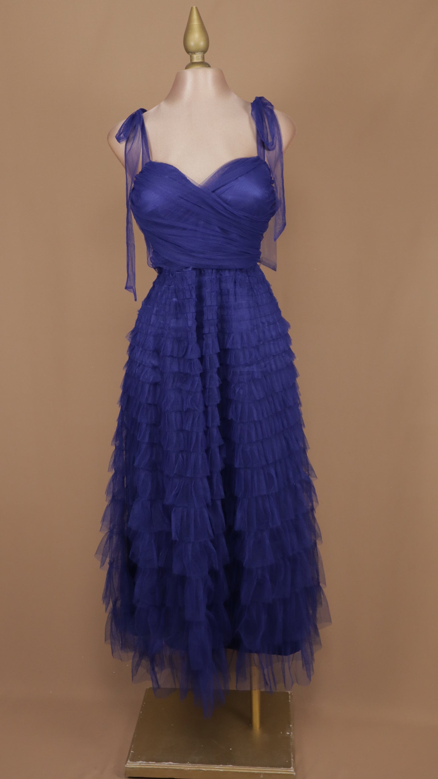Vestido maxi tul berry