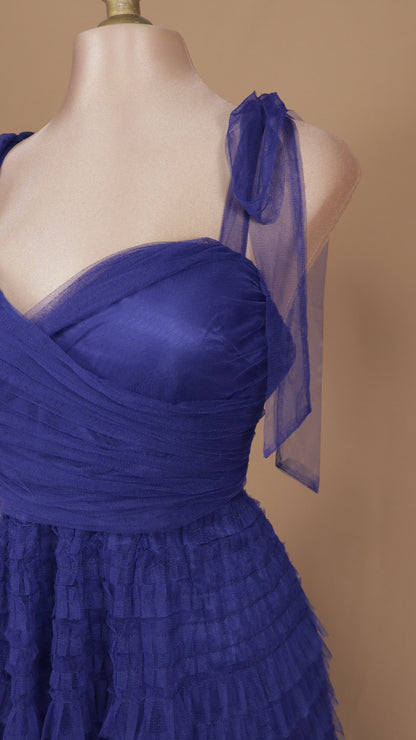 Vestido maxi tul berry