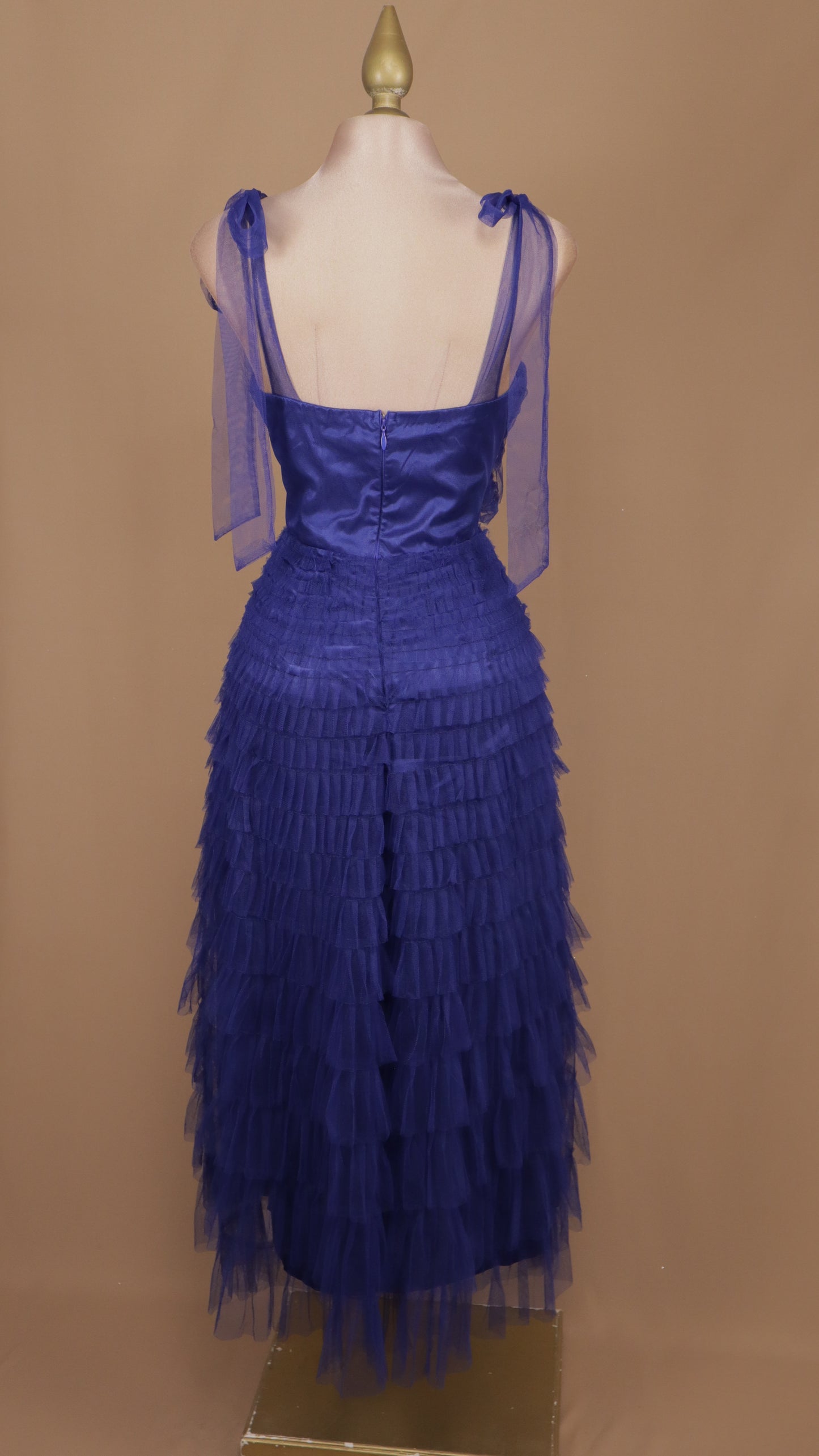 Vestido maxi tul berry