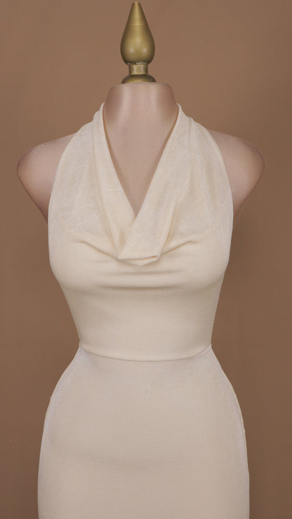Vestido largo escote en la espalda cuello halter
