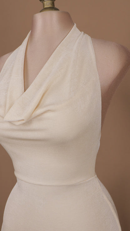 Vestido largo escote en la espalda cuello halter