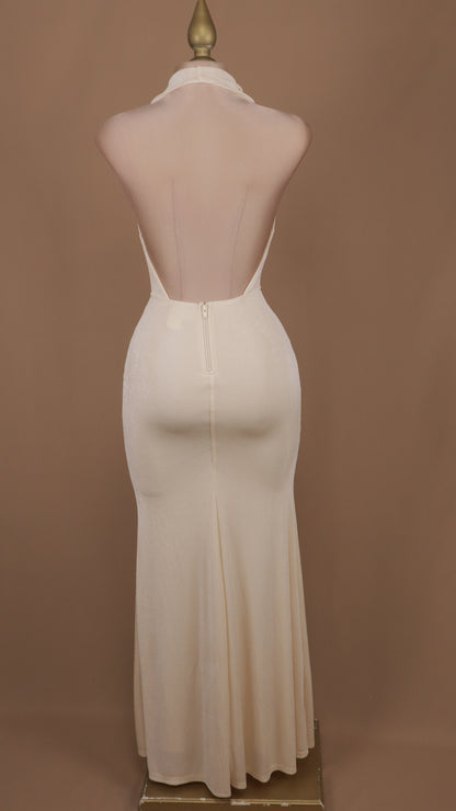 Vestido largo escote en la espalda cuello halter