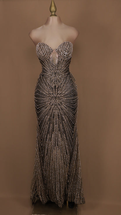Vestido largo estraple de gala