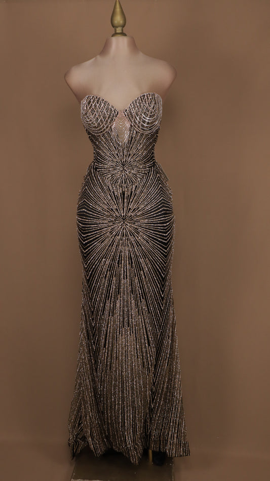 Vestido largo estraple de gala