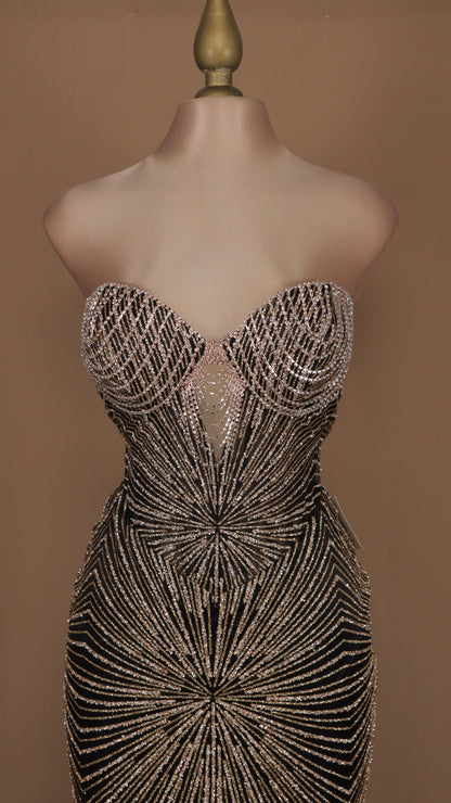 Vestido largo estraple de gala