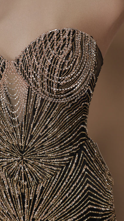 Vestido largo estraple de gala