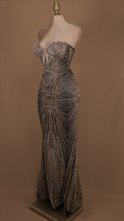 Vestido largo estraple de gala