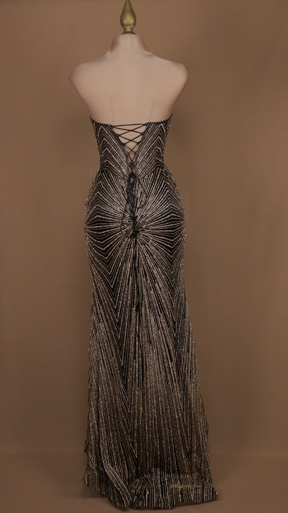 Vestido largo estraple de gala