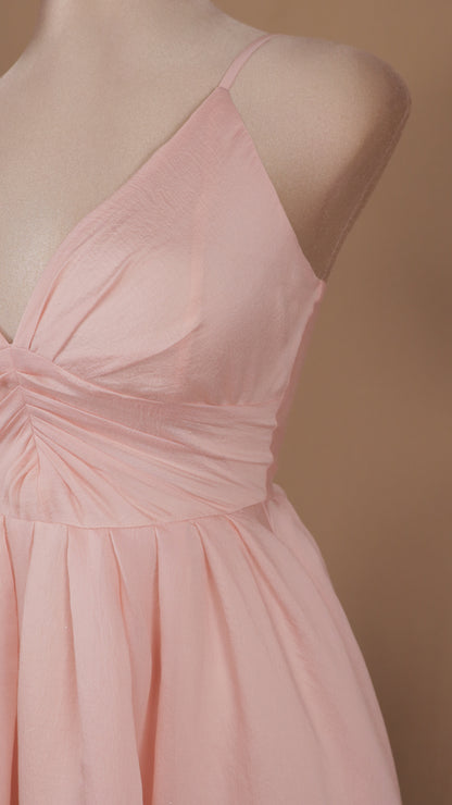 Vestido maxi escote en V y linea A