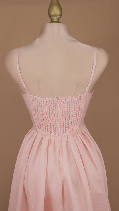 Vestido maxi escote en V y linea A