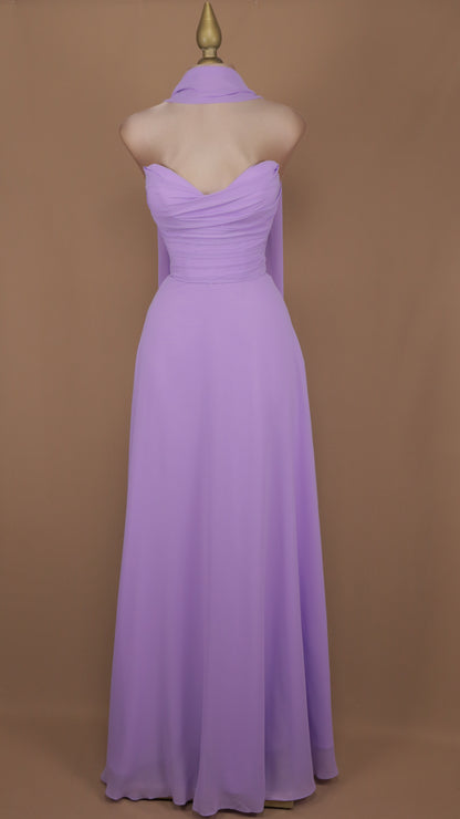 Vestido largo estraple con corset