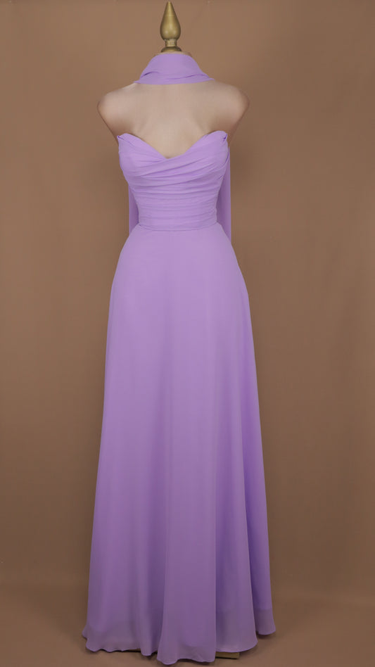 Vestido largo estraple con corset