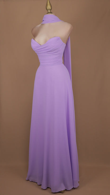 Vestido largo estraple con corset