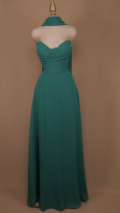Vestido largo estraple con corset
